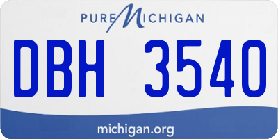 MI license plate DBH3540