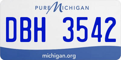 MI license plate DBH3542