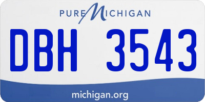 MI license plate DBH3543