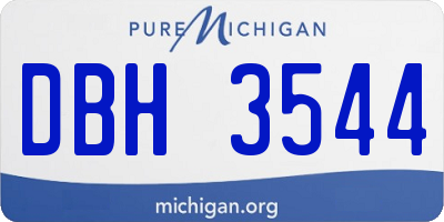 MI license plate DBH3544