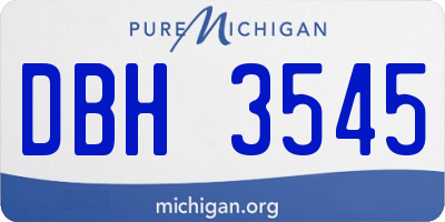 MI license plate DBH3545