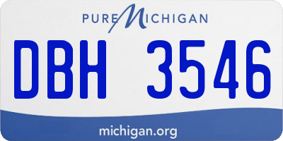 MI license plate DBH3546