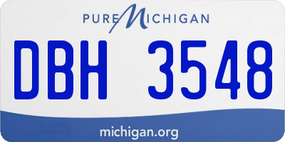 MI license plate DBH3548