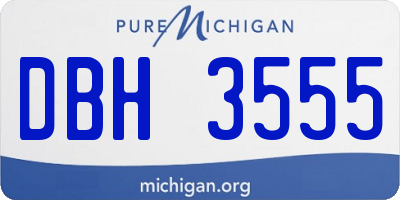 MI license plate DBH3555