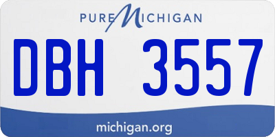 MI license plate DBH3557