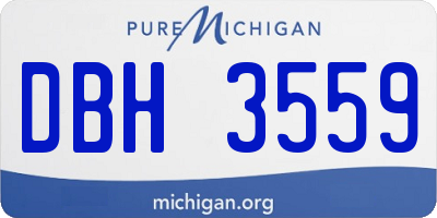 MI license plate DBH3559