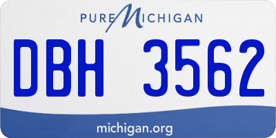 MI license plate DBH3562