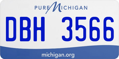 MI license plate DBH3566