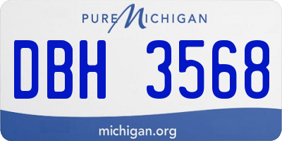 MI license plate DBH3568