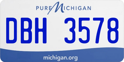 MI license plate DBH3578