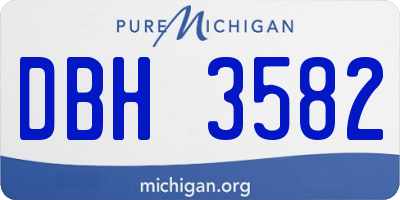 MI license plate DBH3582