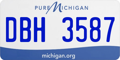 MI license plate DBH3587