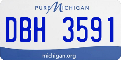 MI license plate DBH3591