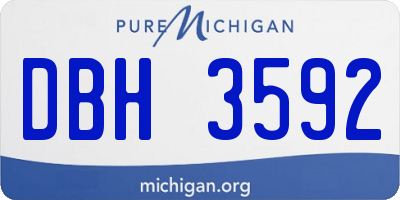 MI license plate DBH3592