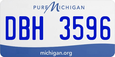 MI license plate DBH3596