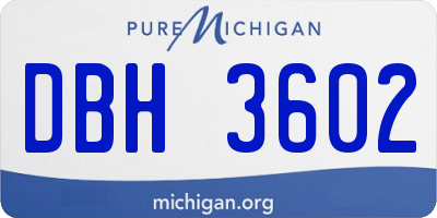 MI license plate DBH3602