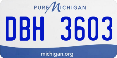 MI license plate DBH3603