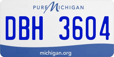 MI license plate DBH3604