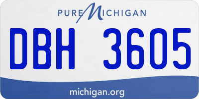MI license plate DBH3605