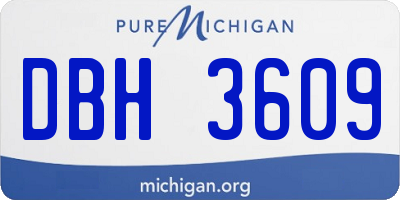 MI license plate DBH3609