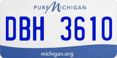 MI license plate DBH3610
