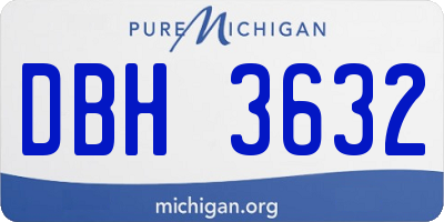 MI license plate DBH3632