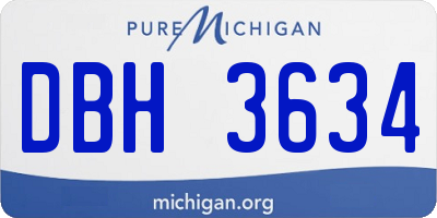 MI license plate DBH3634