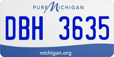 MI license plate DBH3635