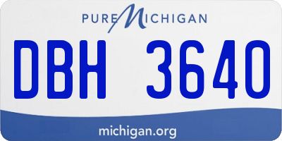 MI license plate DBH3640