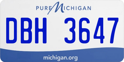 MI license plate DBH3647