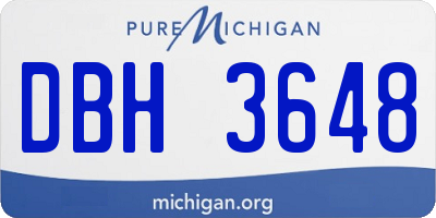 MI license plate DBH3648
