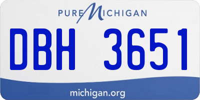 MI license plate DBH3651