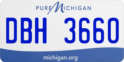 MI license plate DBH3660