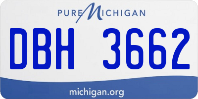 MI license plate DBH3662