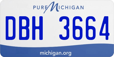 MI license plate DBH3664