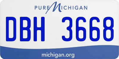 MI license plate DBH3668