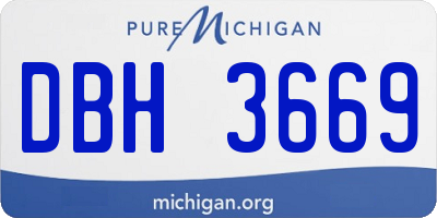 MI license plate DBH3669