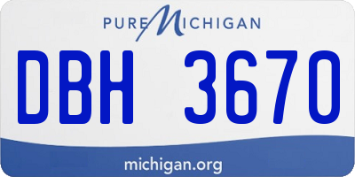 MI license plate DBH3670