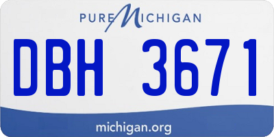 MI license plate DBH3671