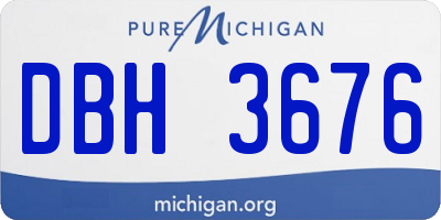 MI license plate DBH3676