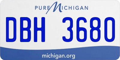 MI license plate DBH3680