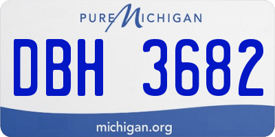 MI license plate DBH3682