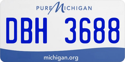 MI license plate DBH3688
