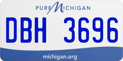 MI license plate DBH3696