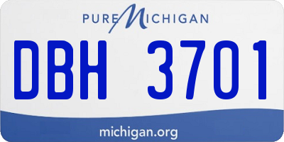 MI license plate DBH3701