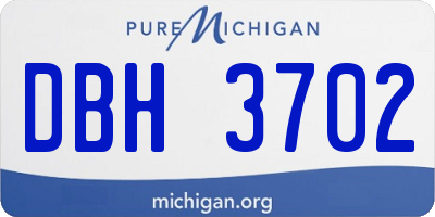 MI license plate DBH3702