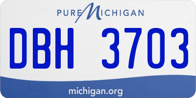 MI license plate DBH3703