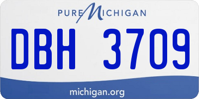 MI license plate DBH3709