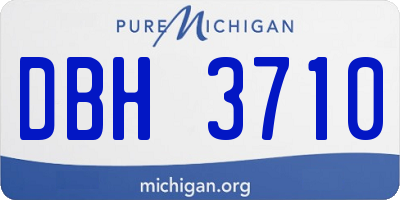 MI license plate DBH3710