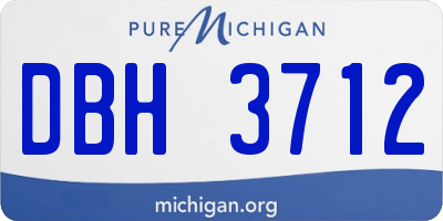MI license plate DBH3712